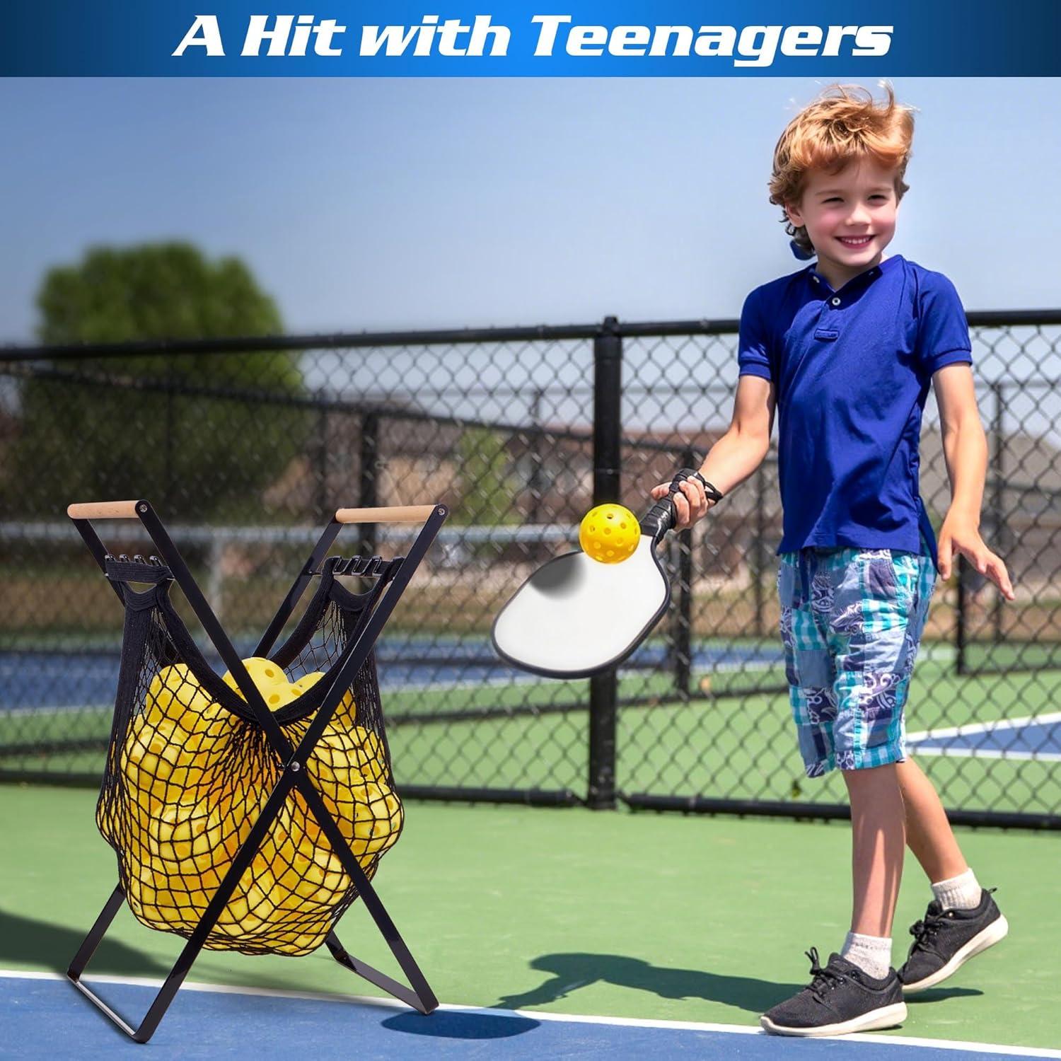 Soporte Plegable para Pelotas de Pickleball Giltiil - Almacenamiento 42 Pelotas - Estructura de Acero