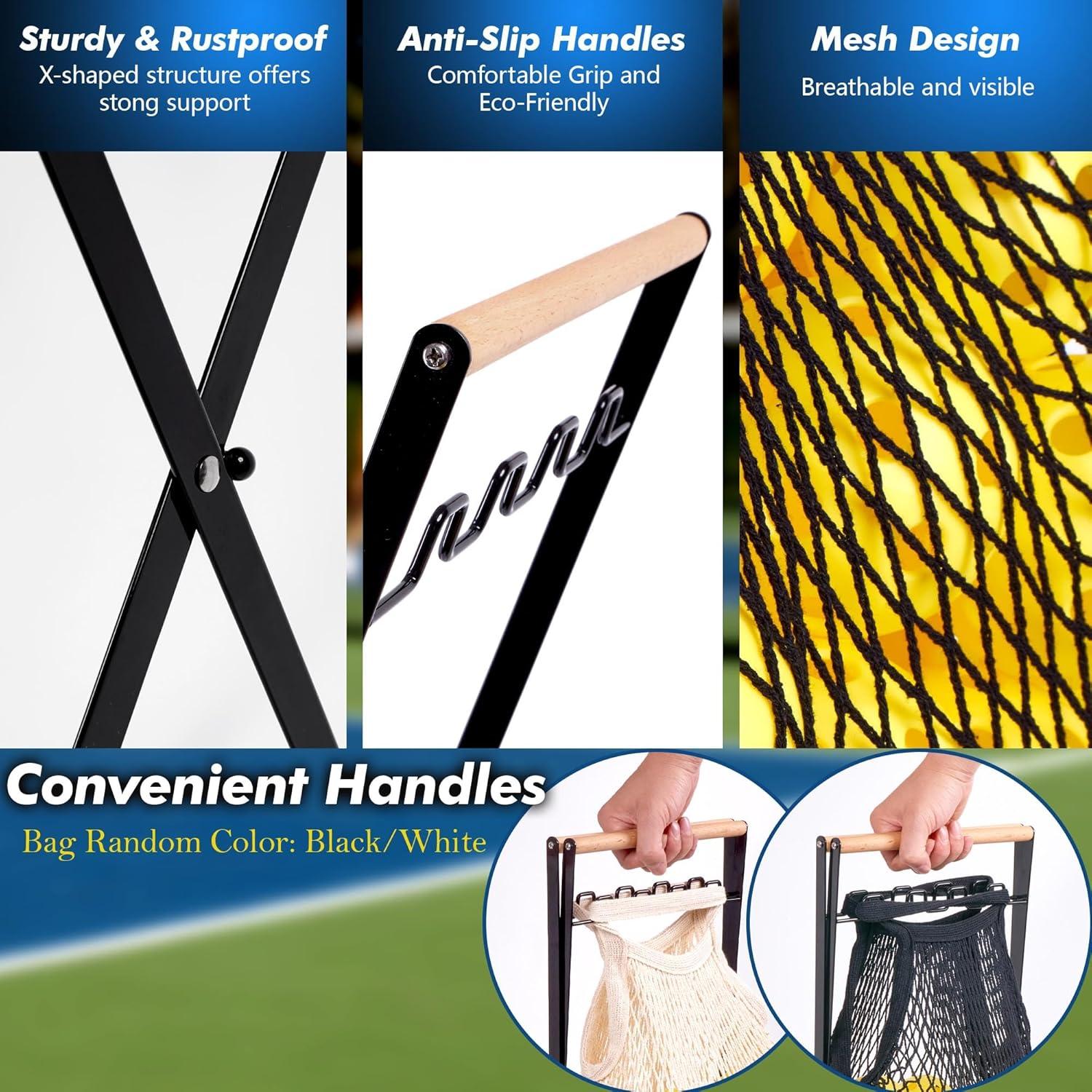 Soporte Plegable para Pelotas de Pickleball Giltiil - Almacenamiento 42 Pelotas - Estructura de Acero