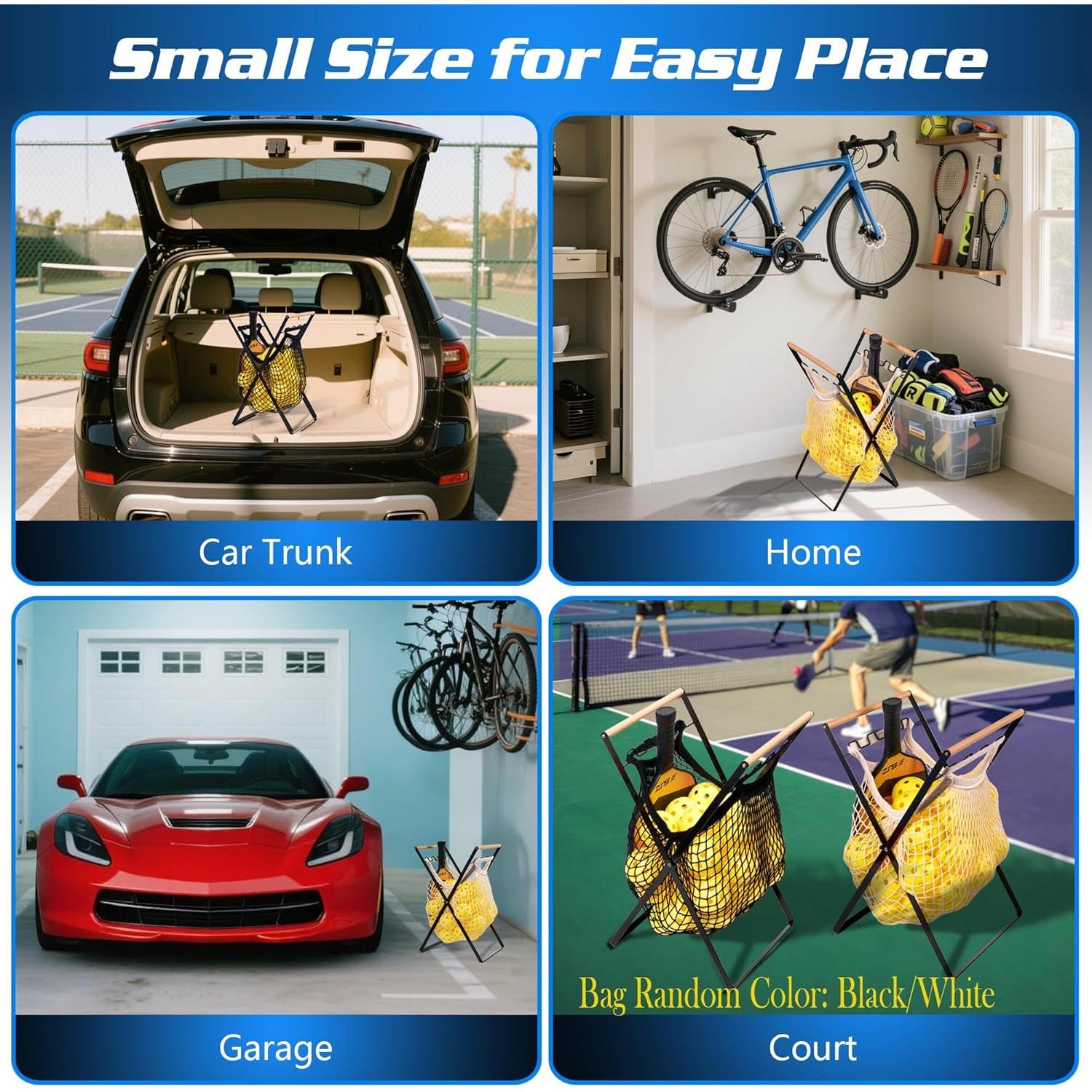 Soporte Plegable para Pelotas de Pickleball Giltiil - Almacenamiento 42 Pelotas - Estructura de Acero
