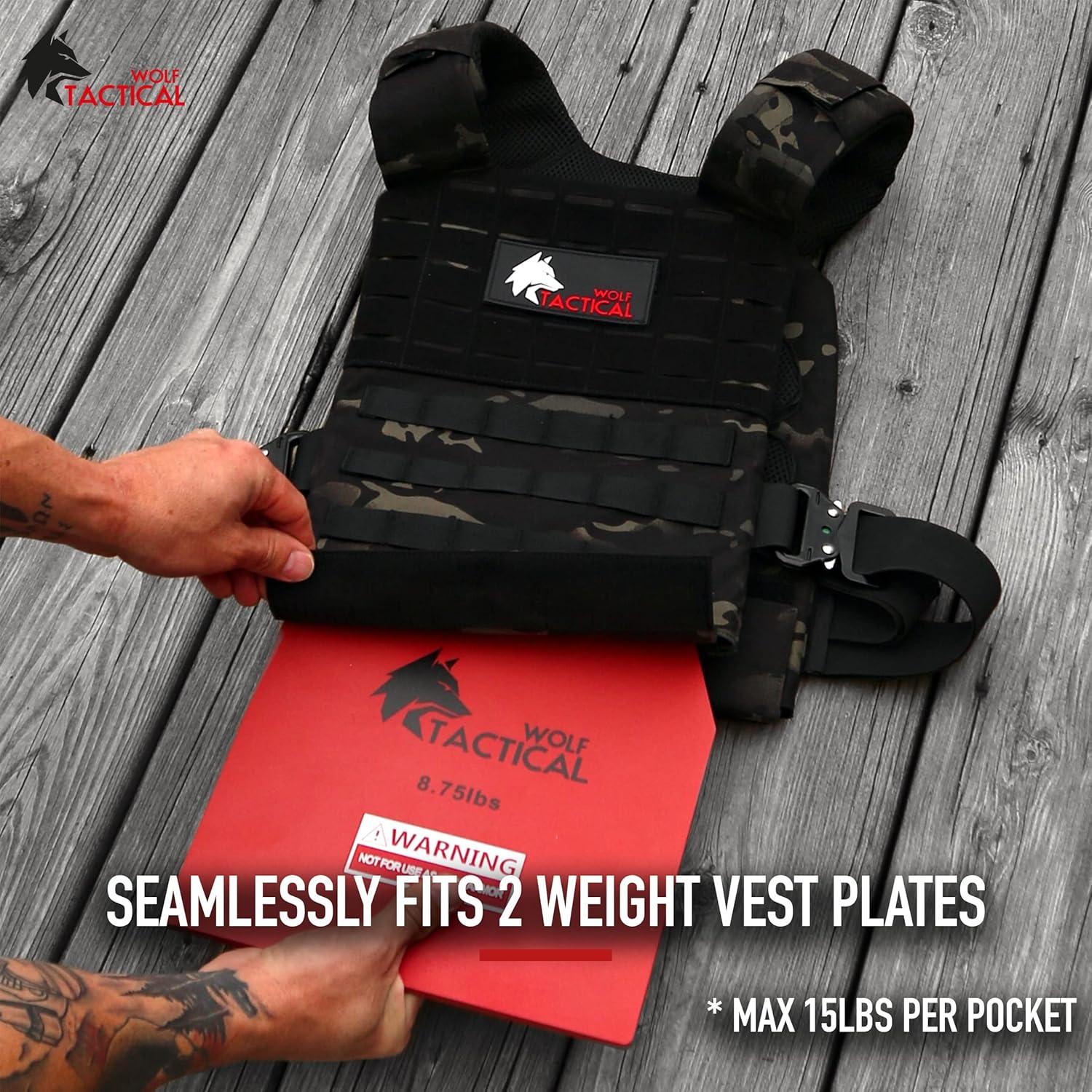 Chaleco con Peso WOLF TACTICAL 14 kg Entrenamiento Fuerza