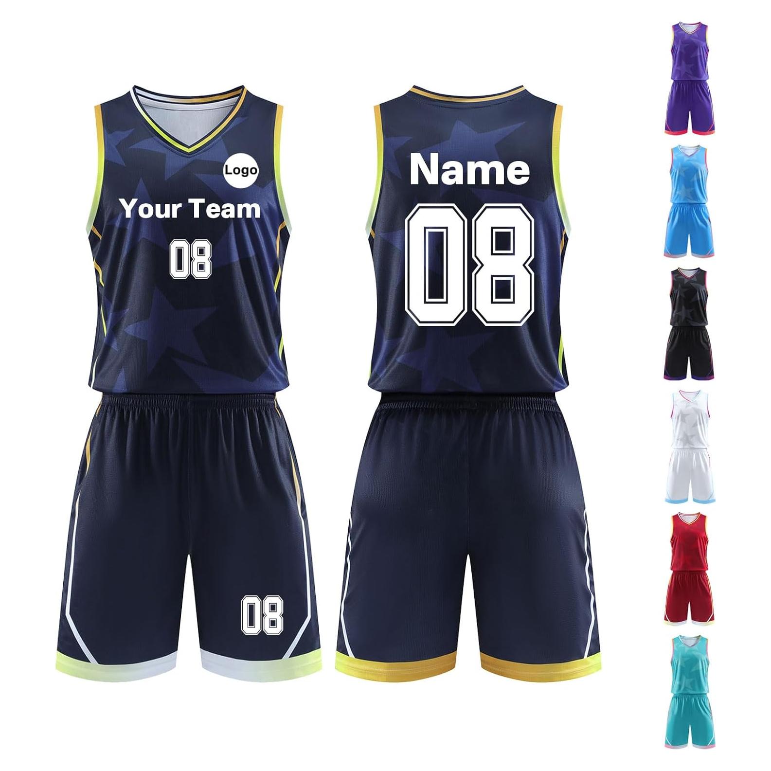 Jersey de Baloncesto Personalizado Macchiole Unisex Azul Zafiro