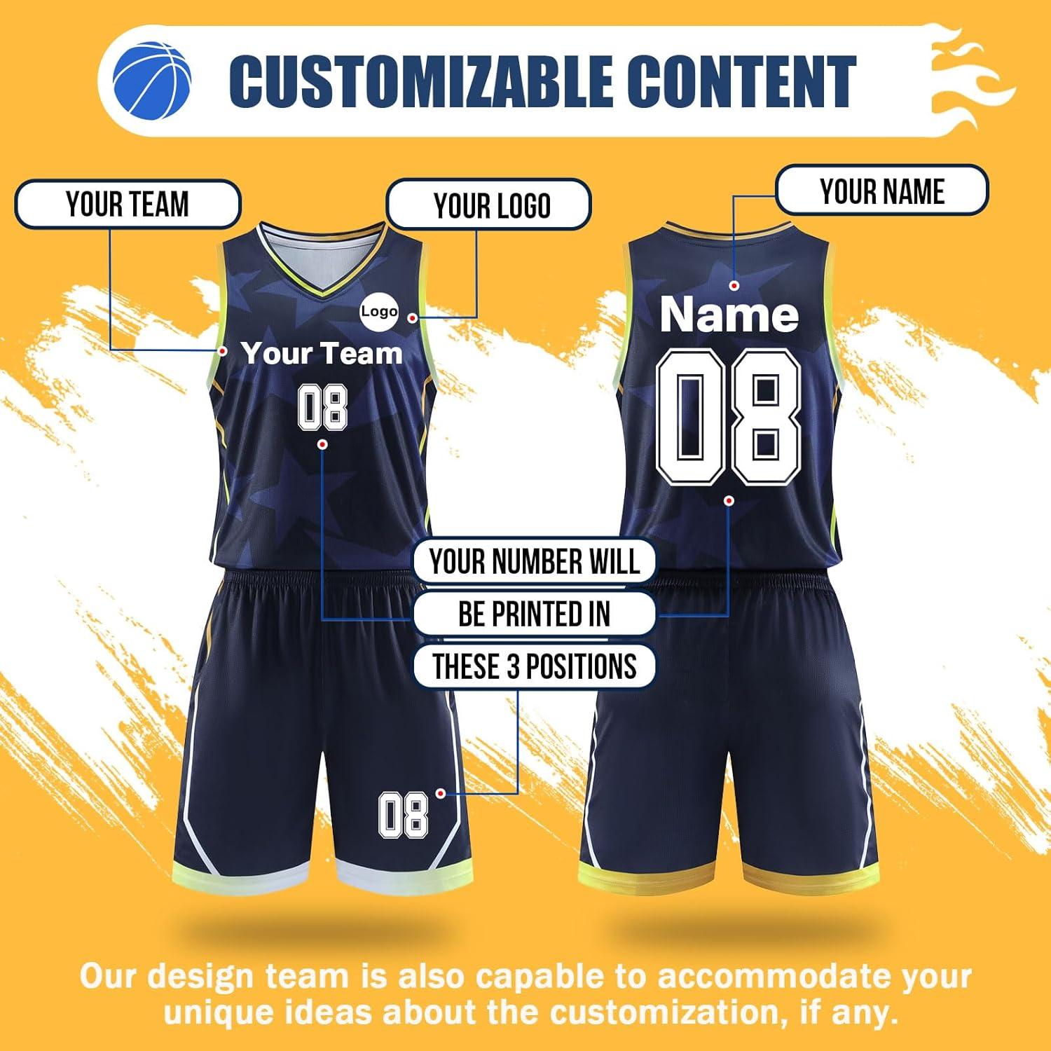 Jersey de Baloncesto Personalizado Macchiole Unisex Azul Zafiro