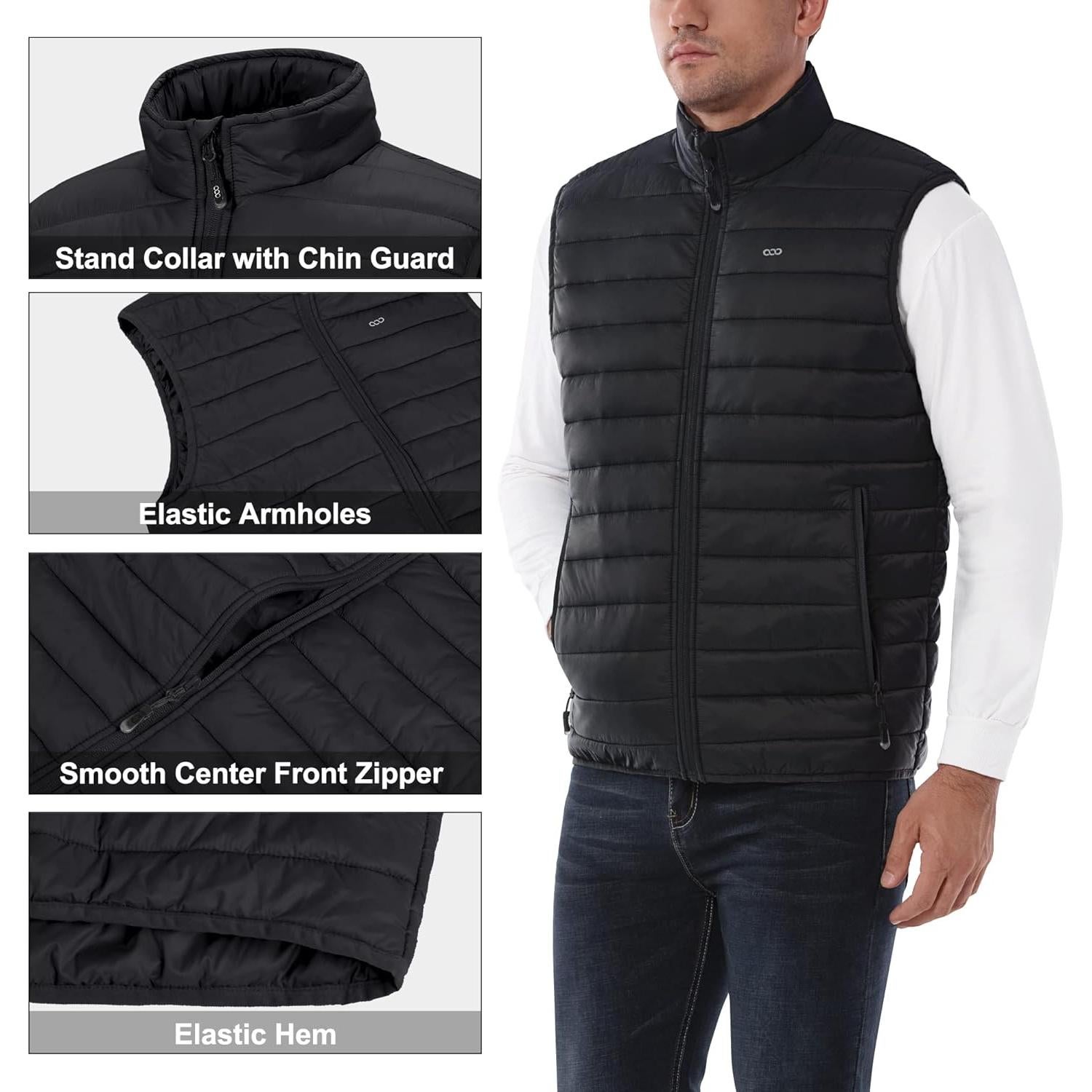 Chaleco Acolchado Ligero 33,000ft para Hombres - Negro - Grande