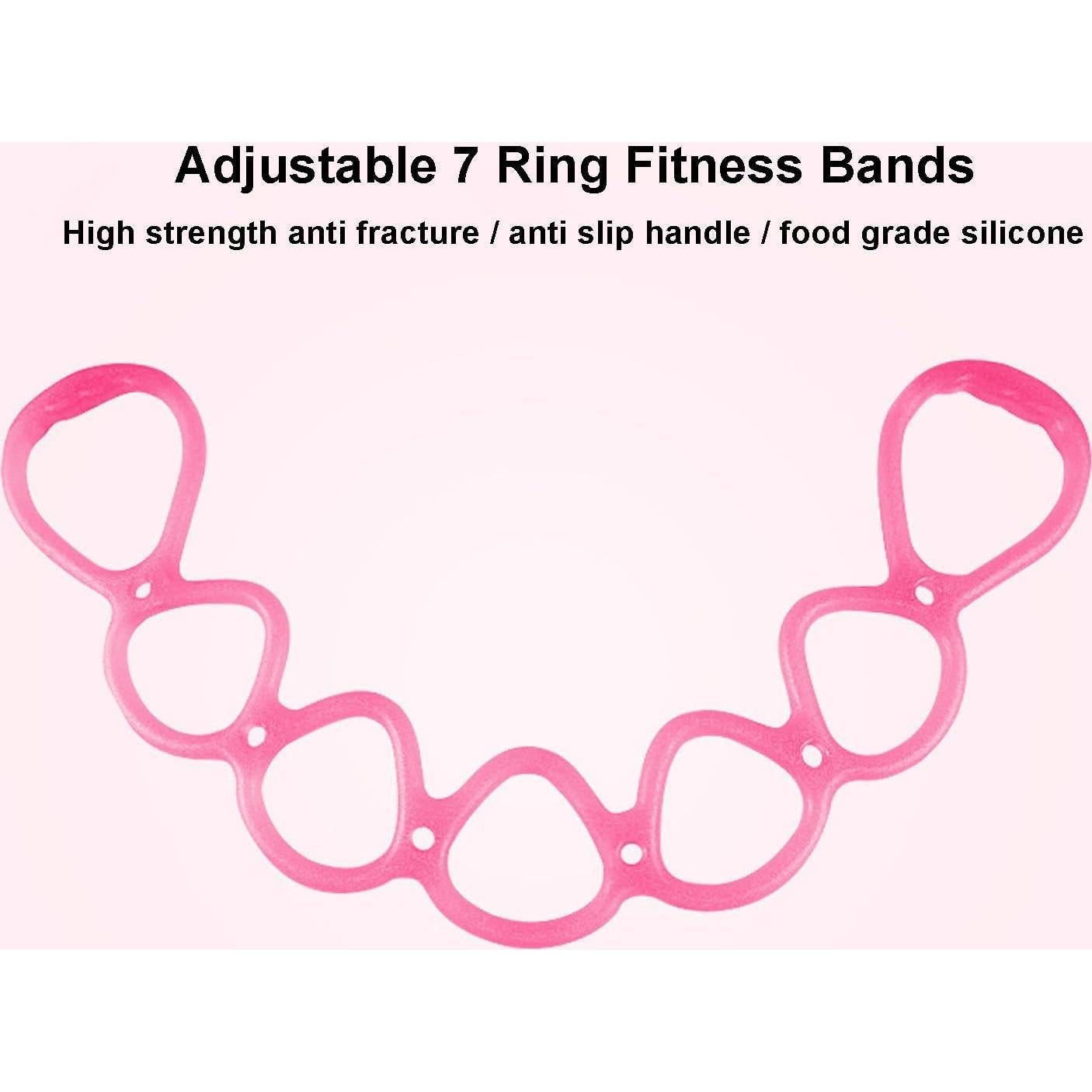 Banda de Resistencia Ajustable Reicyfang 7 Anillos Rosa 70x11 cm