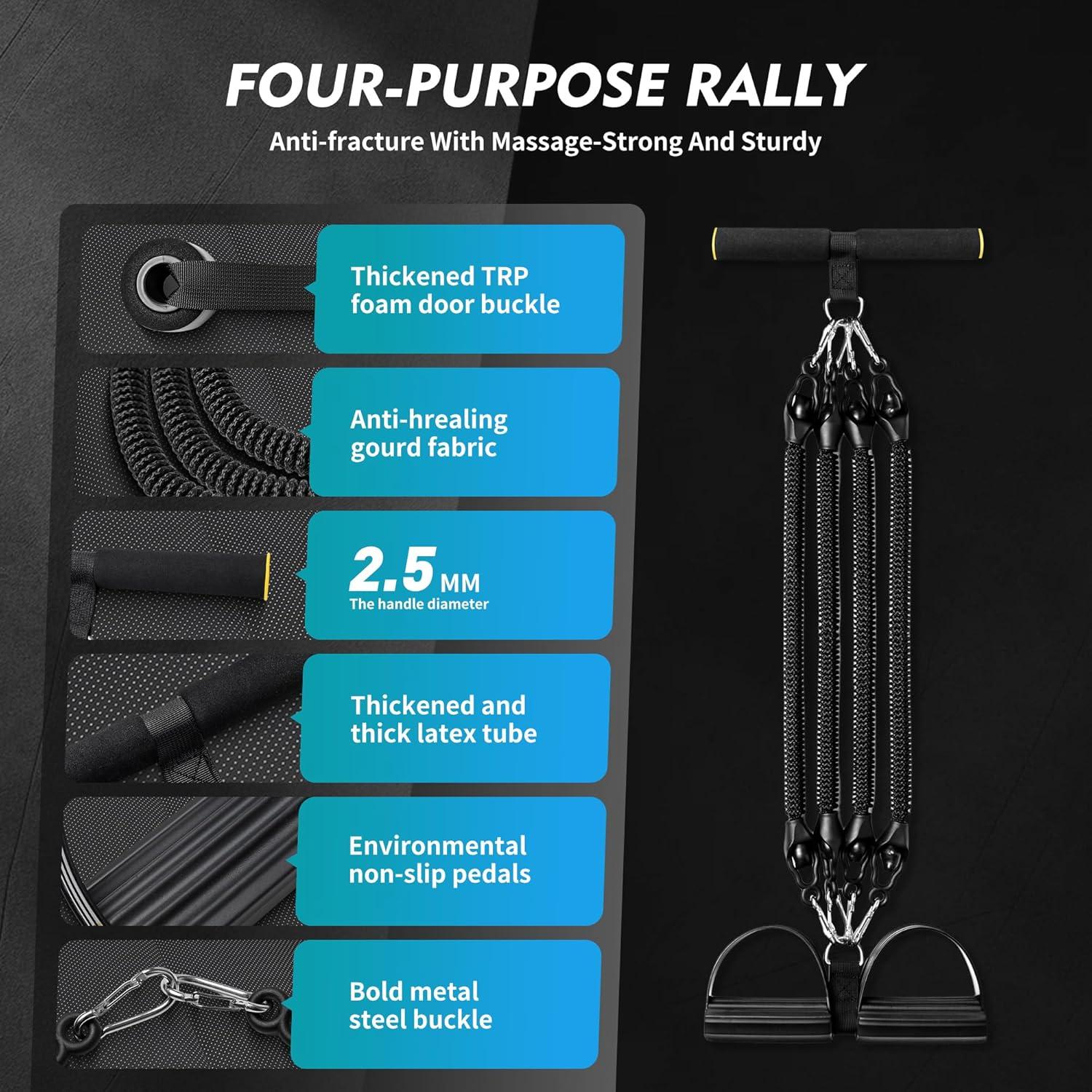 Juego de Bandas de Resistencia TKR-001 con Pedal Ajustable 11.34 kg