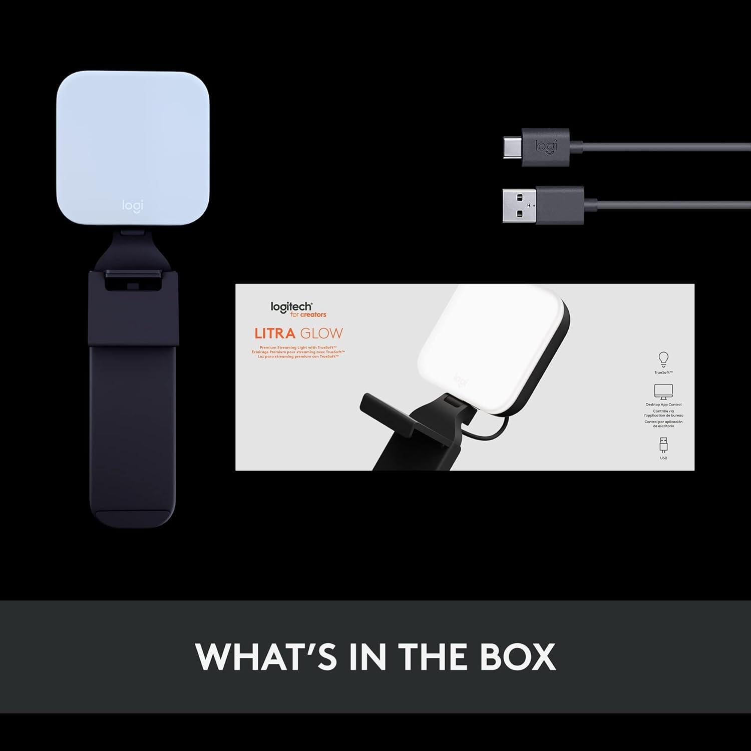 Luz LED Logitech Litra Glow para Streaming con TrueSoft