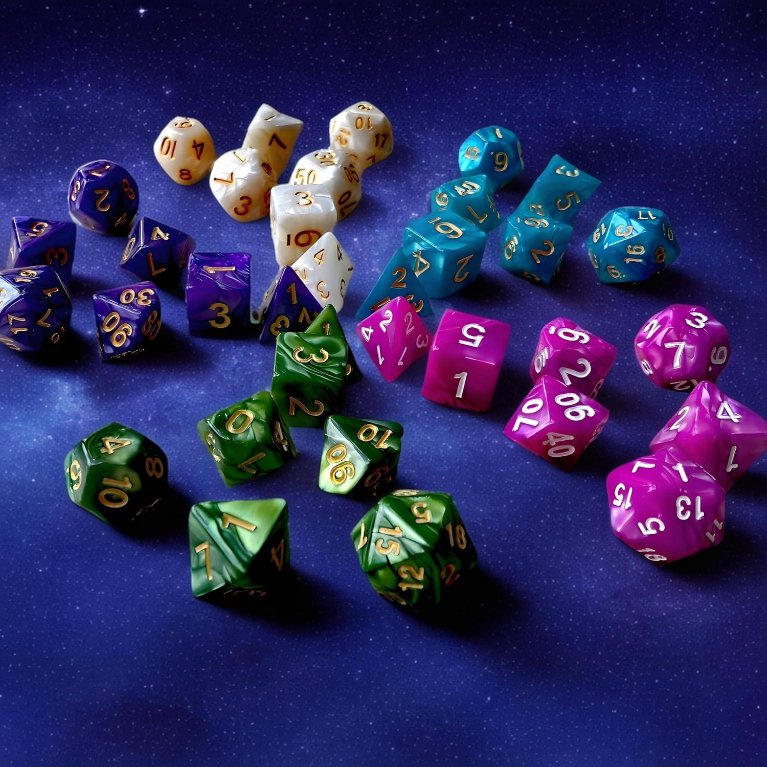 Juego de Dados Poliedricos AORZOV D&D - 35 Piezas para RPG