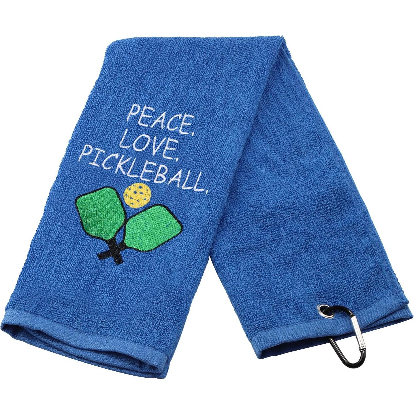 Toalla de Mano Bordada PWHAOO Paz Amor Pickleball 66x38cm