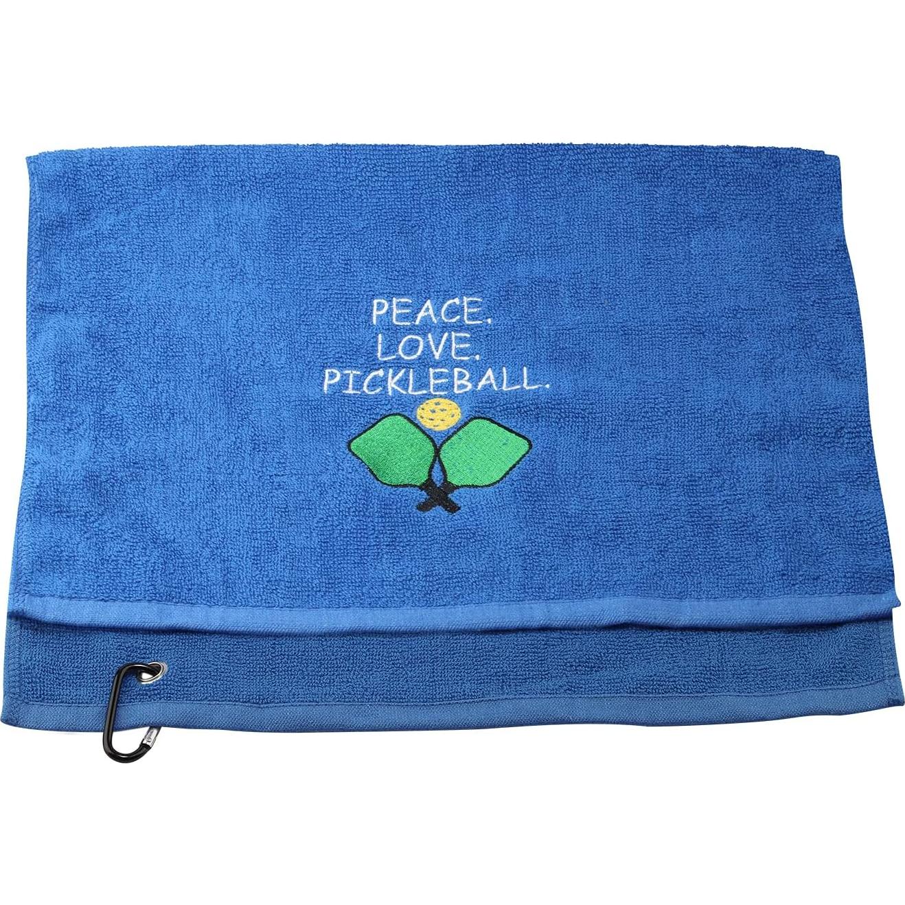 Toalla de Mano Bordada PWHAOO Paz Amor Pickleball 66x38cm