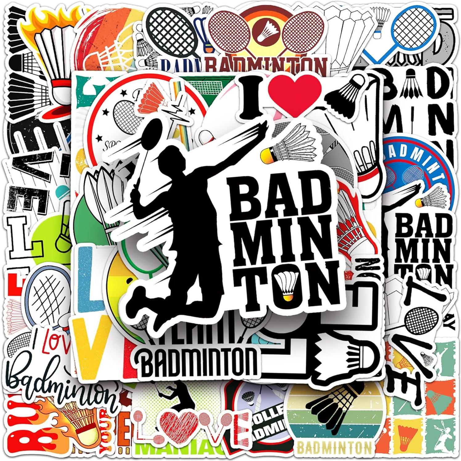 Calcomanías de Bádminton Aiwuding - 50 Piezas Vinilo Impermeable