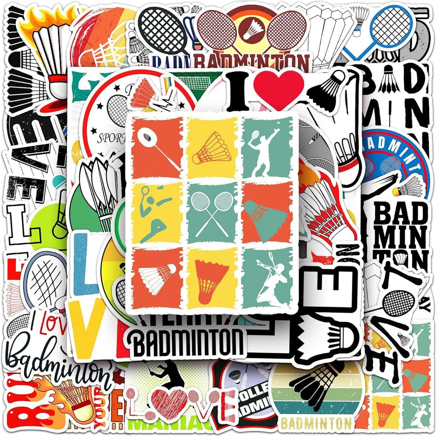 Calcomanías de Bádminton Aiwuding - 50 Piezas Vinilo Impermeable