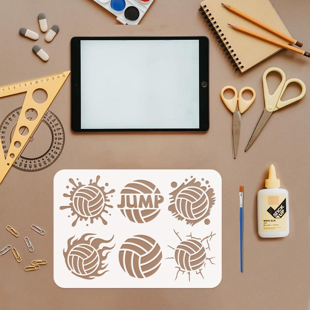 Plantillas de Pintura FINGERINSPIRE 3 PCS Voleibol Reutilizables