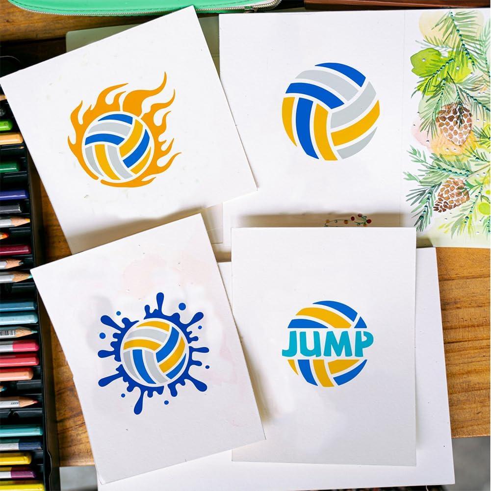Plantillas de Pintura FINGERINSPIRE 3 PCS Voleibol Reutilizables