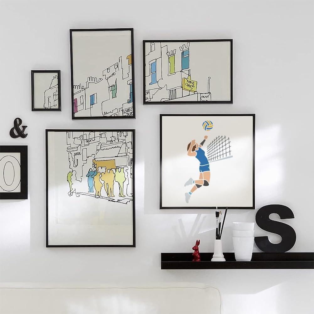 Plantillas de Pintura FINGERINSPIRE 3 PCS Voleibol Reutilizables