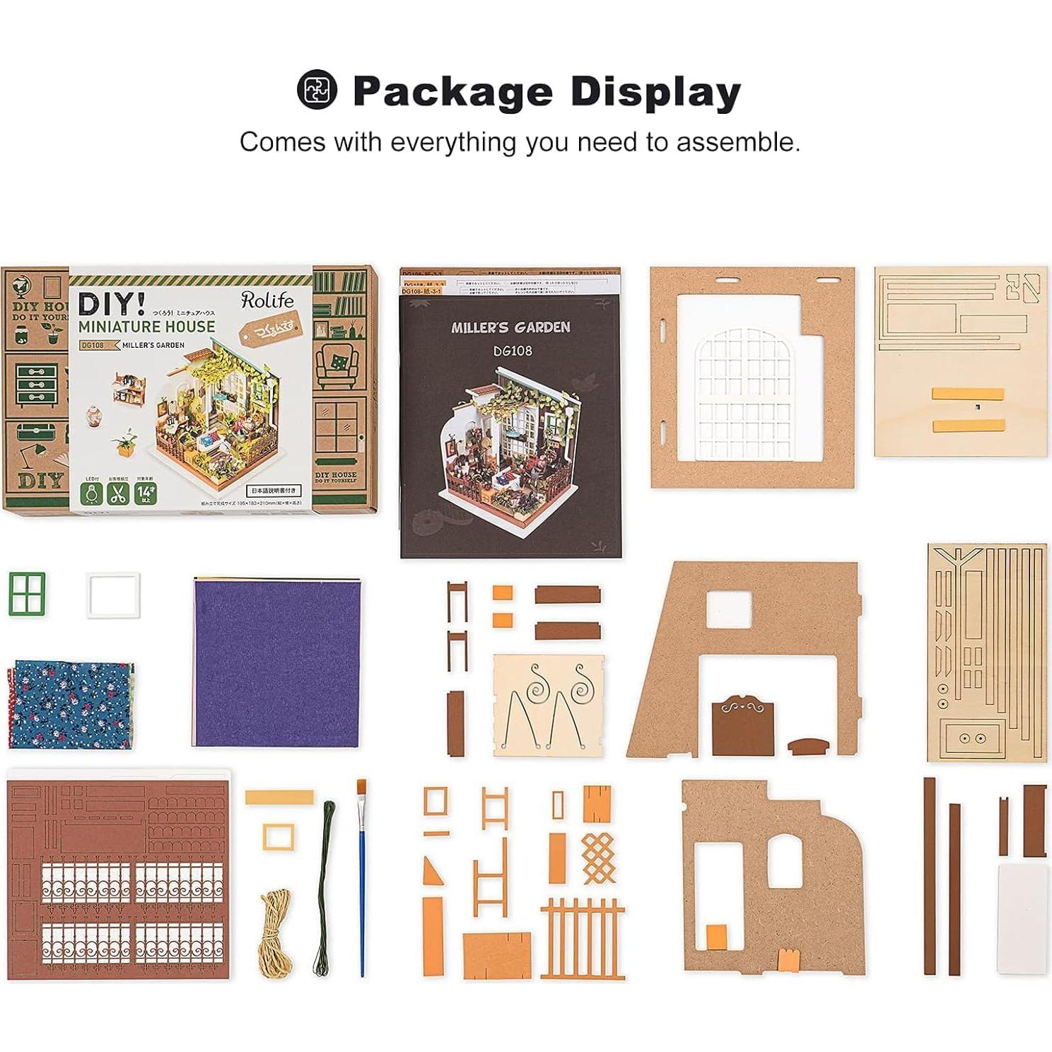 Kit Casa Miniatura Rolife Jardín de Miller 19.5x18.3x20.8cm