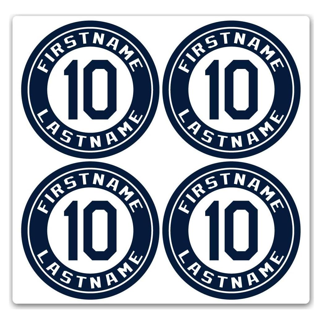 Calcomanías Personalizadas para Bate de Béisbol JRS Decals - 4 Piezas Azul Marino