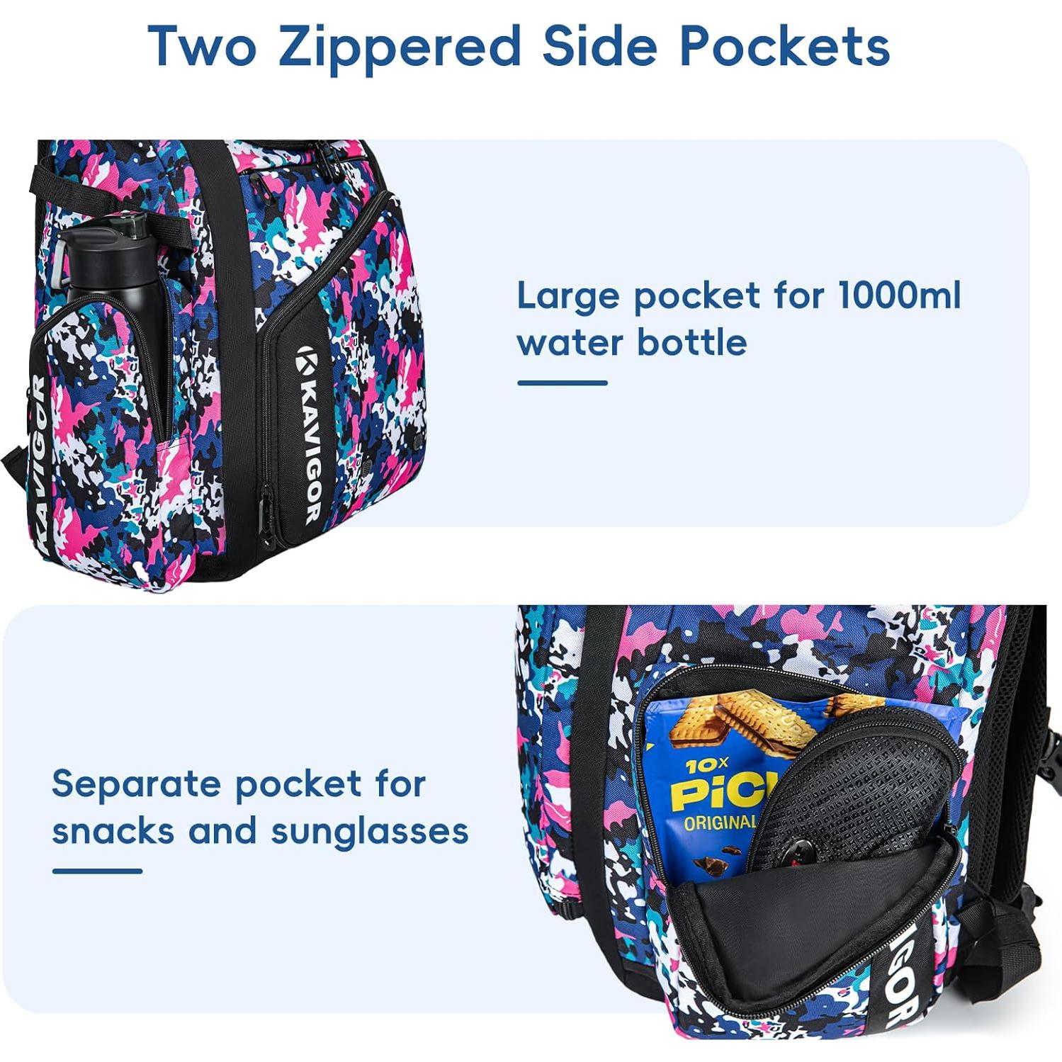 Bolsa de Béisbol KAVIGOR 50L para Jóvenes y Adultos Camo Rosa