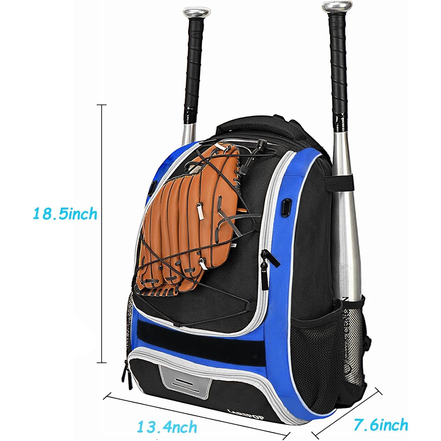 Mochila de Béisbol LARIPOP Azul/Blanco con Compartimento para Zapatos