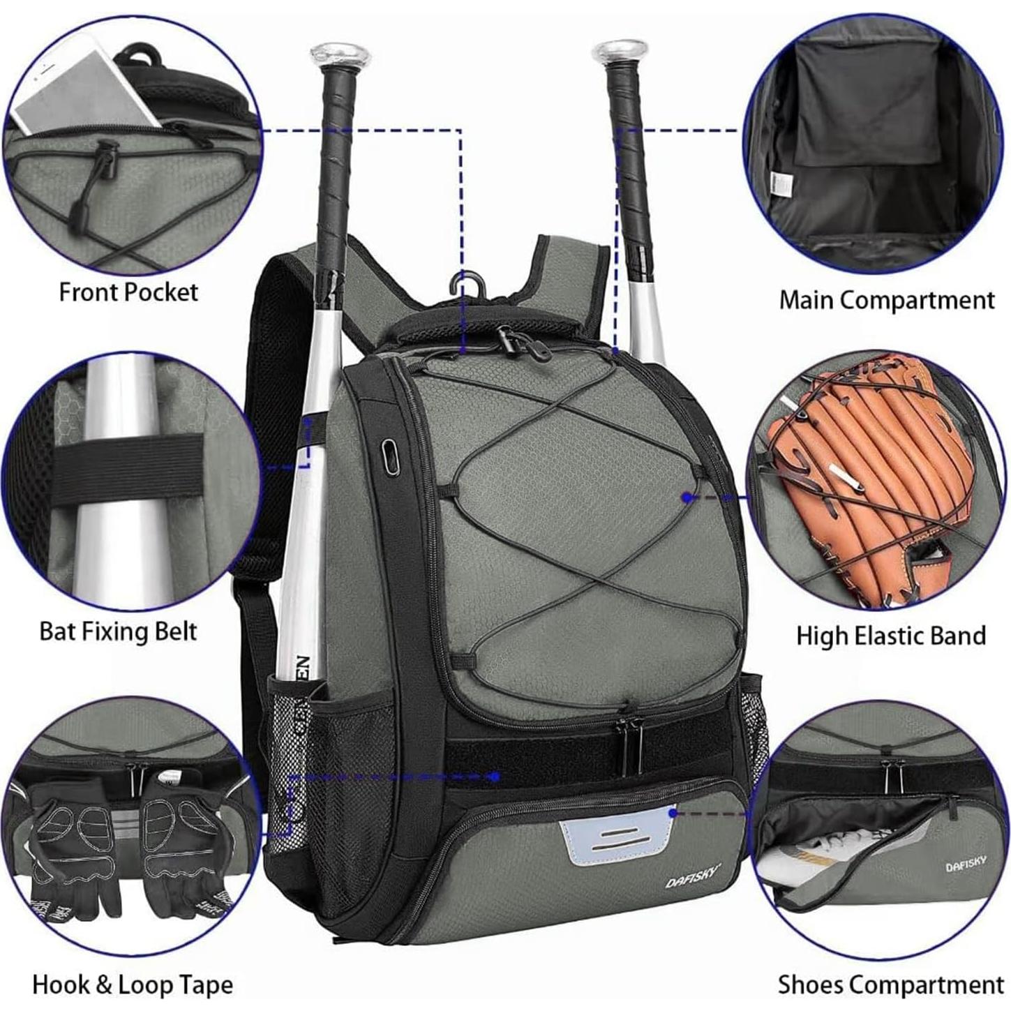 Mochila de Béisbol DAFISKY 30L Impermeable con Compartimentos