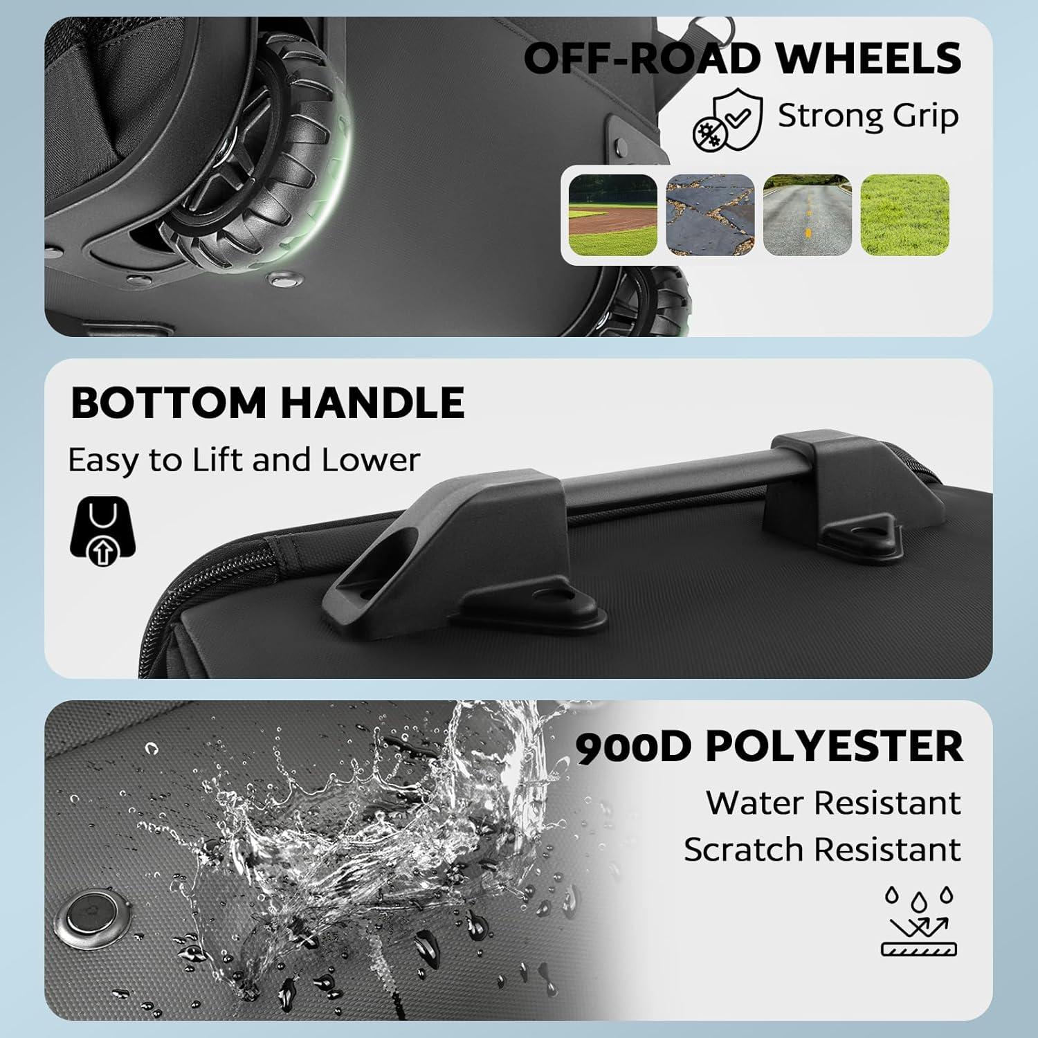 Mochila de béisbol rodante AUROTIER Au603200blk 56L