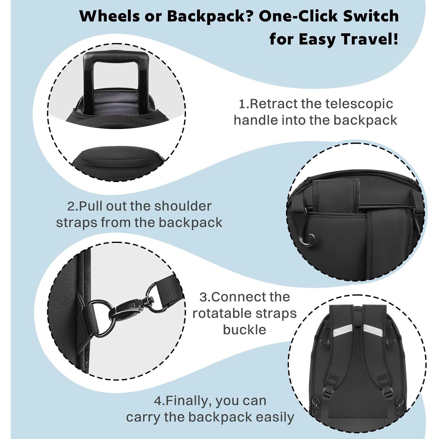 Mochila de béisbol rodante AUROTIER Au603200blk 56L