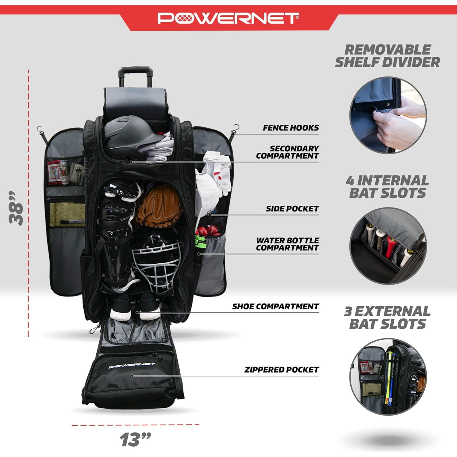 Bolsa de Captura PowerNet Optimus Rodante para Béisbol y Softbol