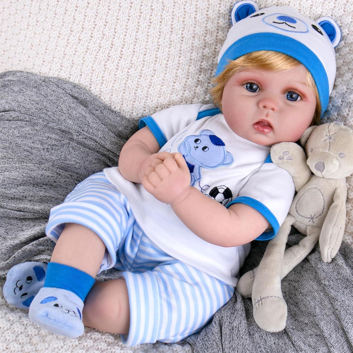 Muñeco Reborn Aori 22 Pulgadas Realista con Accesorios