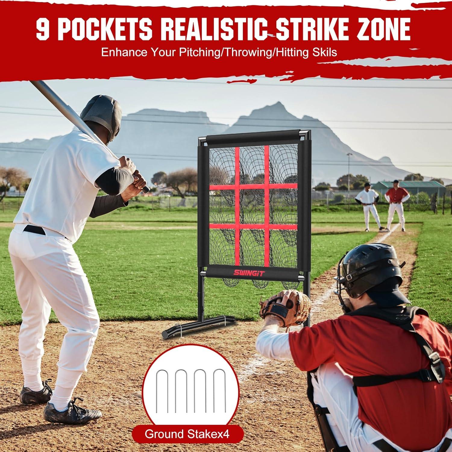 Red de Lanzamiento de Béisbol SwingIt 9 Huecos Ajustable