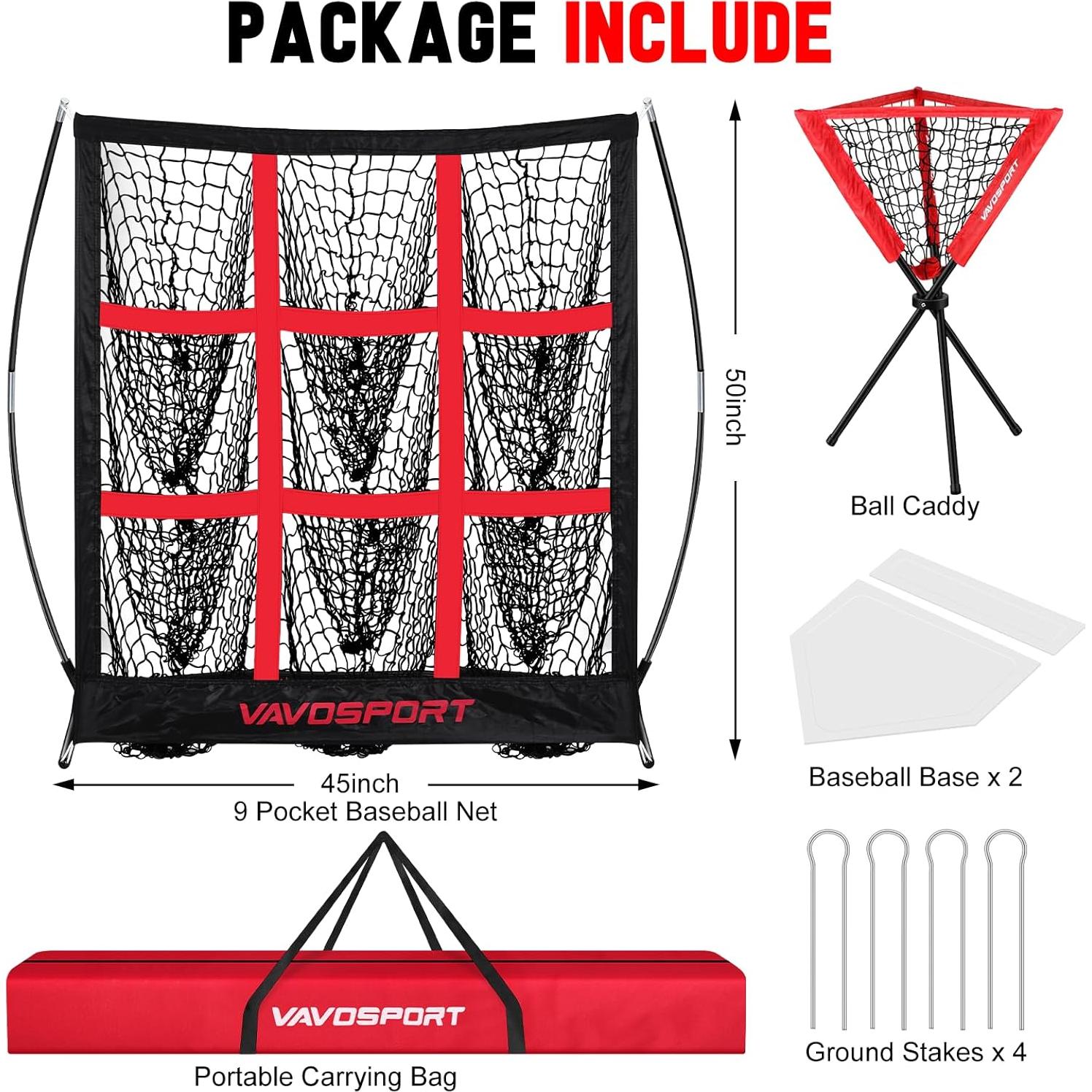 Conjunto de Red de Lanzamiento VAVOSPORT para Béisbol y Softbol