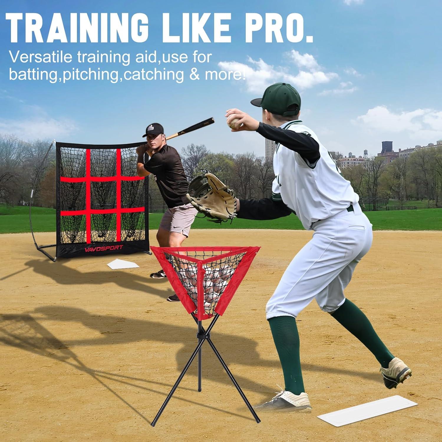 Conjunto de Red de Lanzamiento VAVOSPORT para Béisbol y Softbol