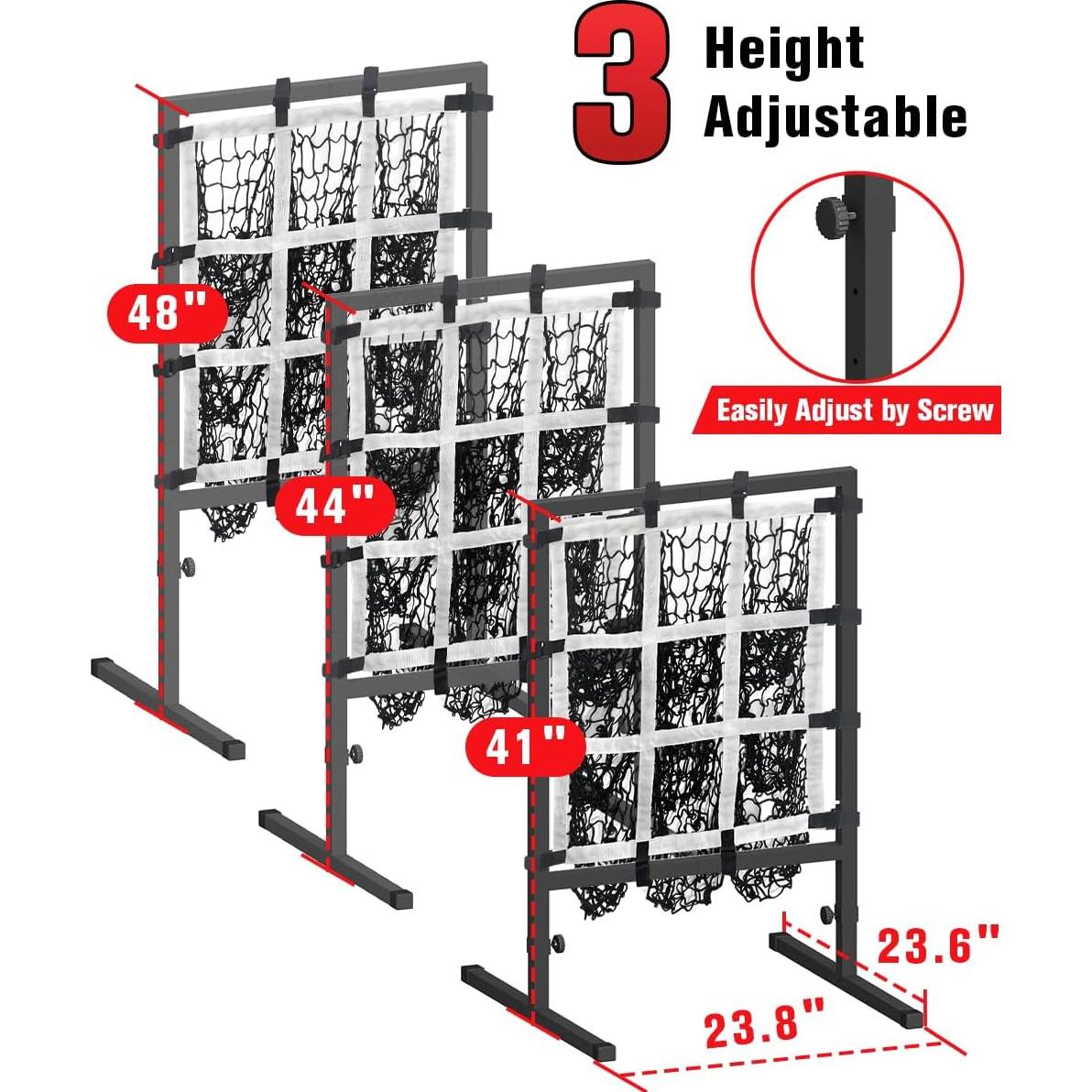 Red de Lanzamiento Queension 9 Agujeros Ajustable para Béisbol