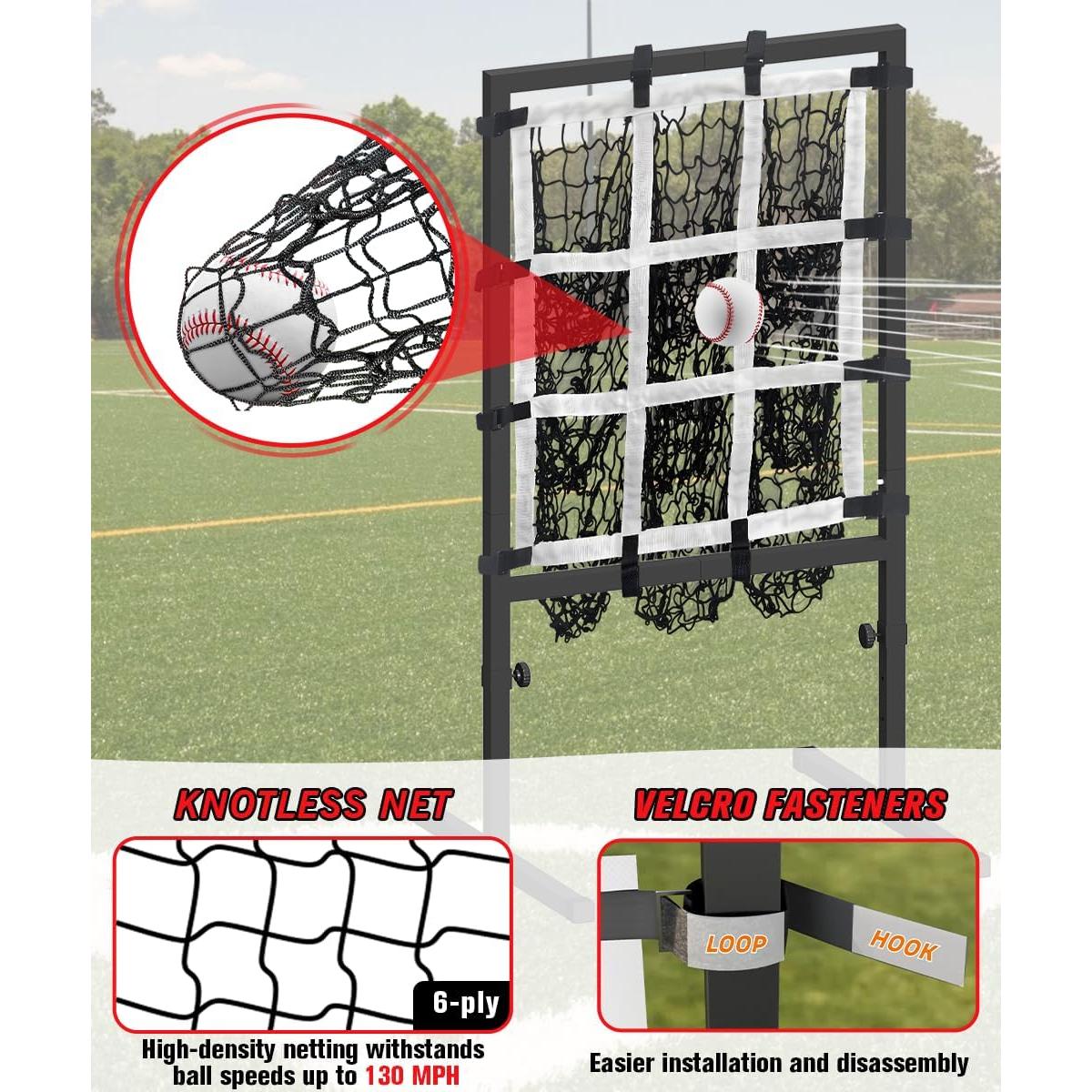 Red de Lanzamiento Queension 9 Agujeros Ajustable para Béisbol