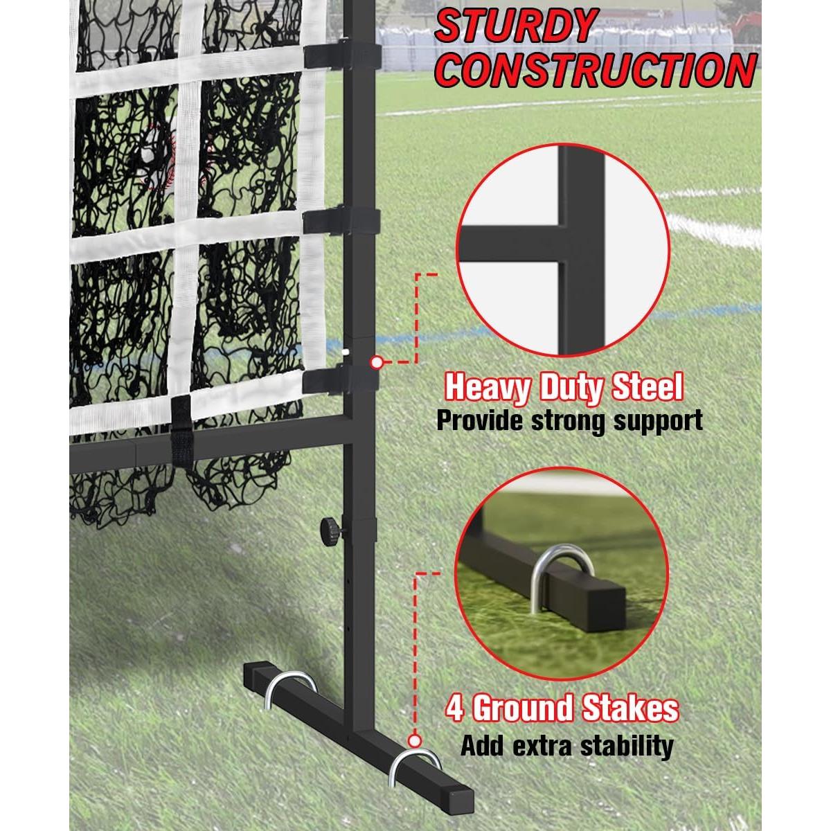 Red de Lanzamiento Queension 9 Agujeros Ajustable para Béisbol