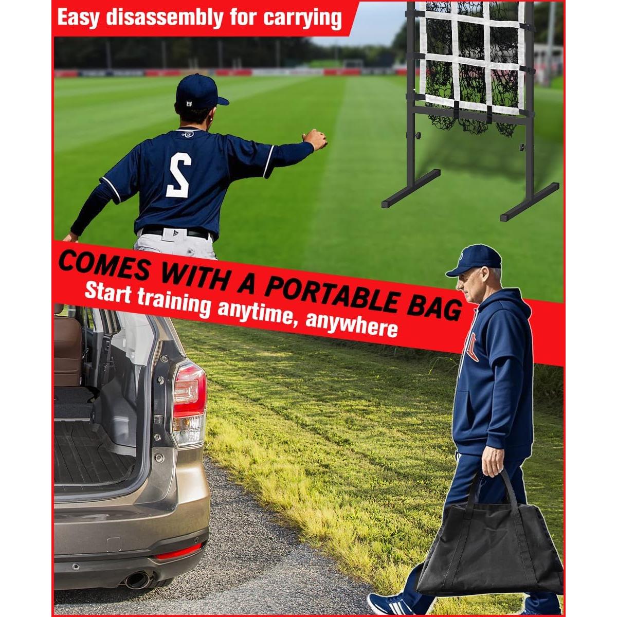 Red de Lanzamiento Queension 9 Agujeros Ajustable para Béisbol