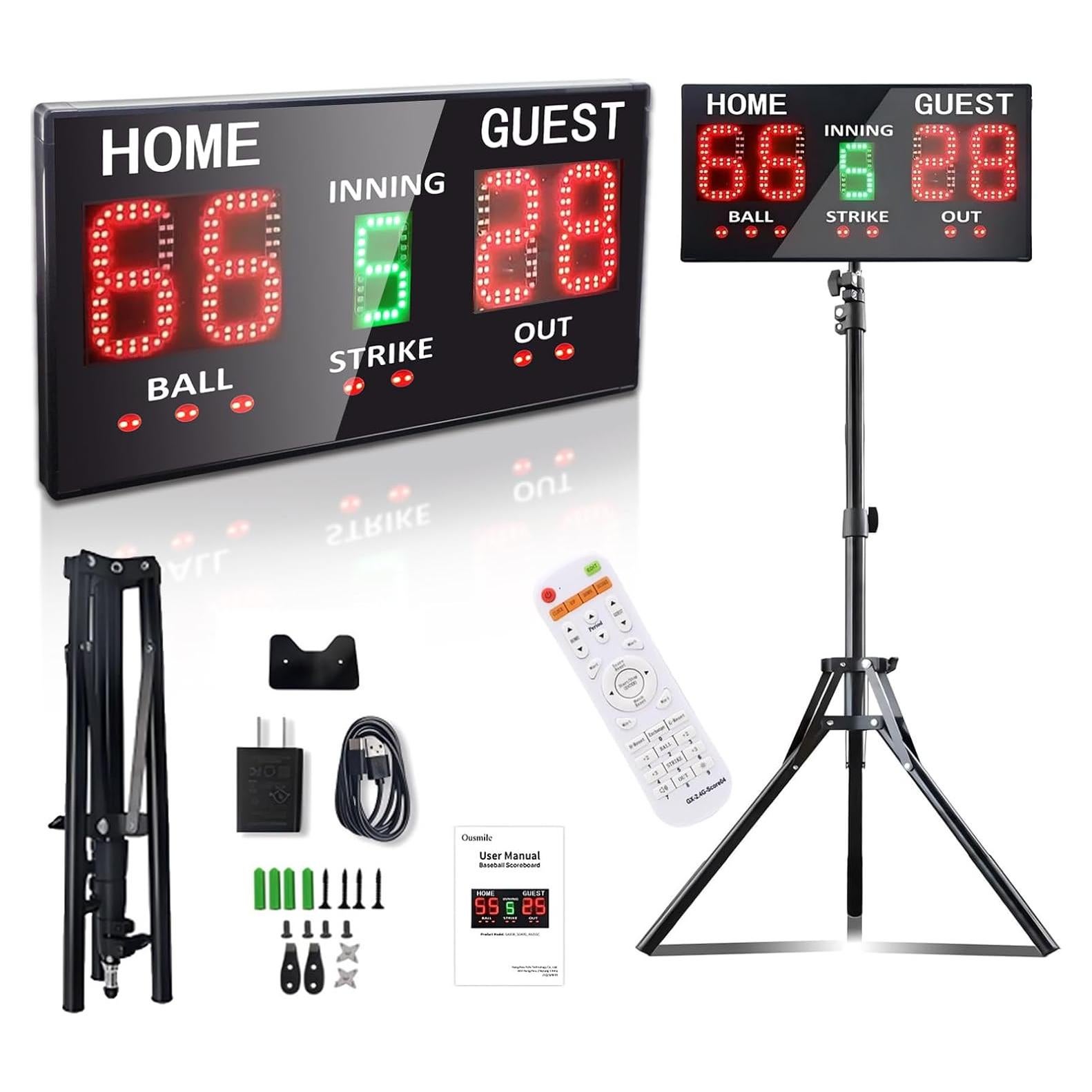 Marcador Electrónico de Béisbol Ousmile YS-BSB Inalámbrico