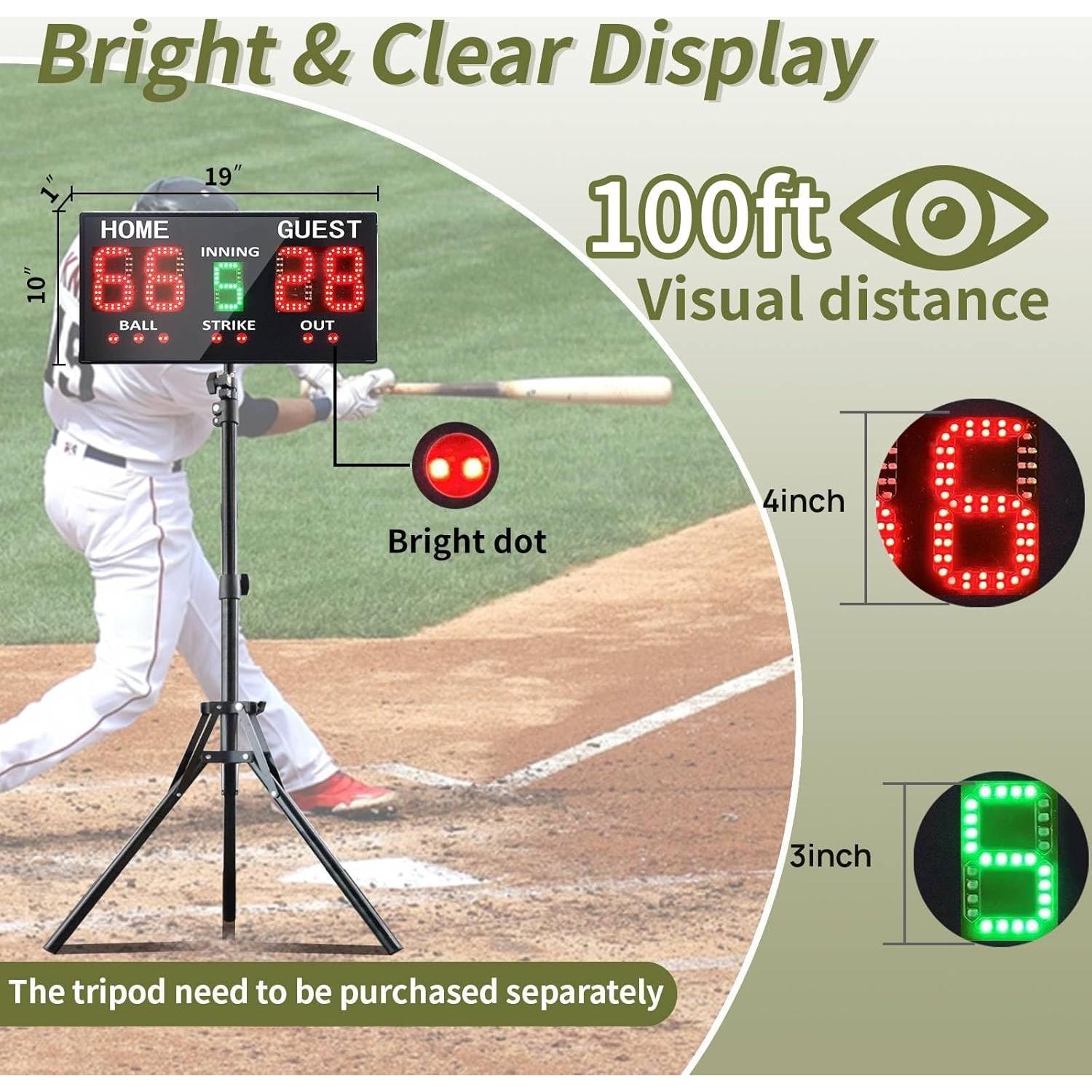 Marcador Electrónico de Béisbol Ousmile YS-BSB Inalámbrico
