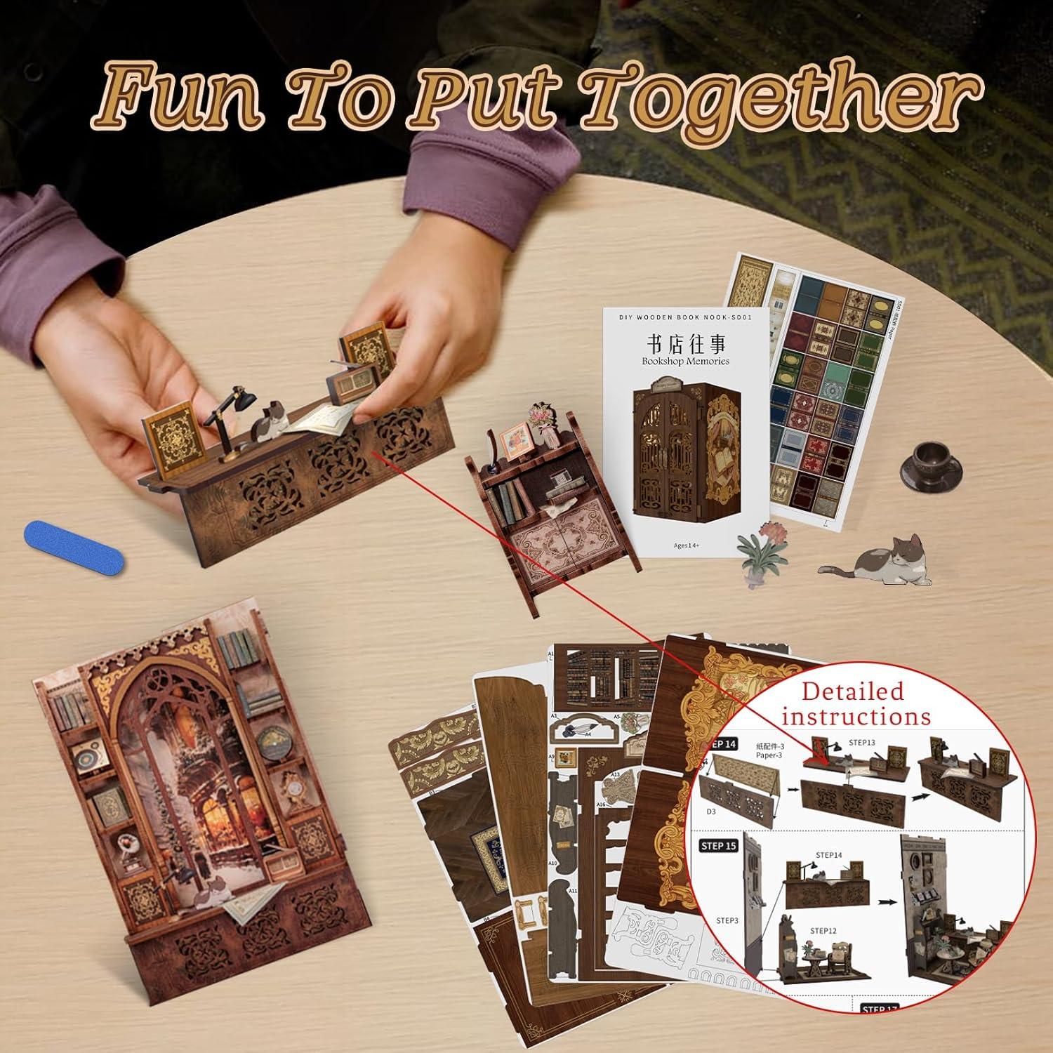 Kit de Nook de Libros Cutefun - Miniatura DIY 3D Decorativa