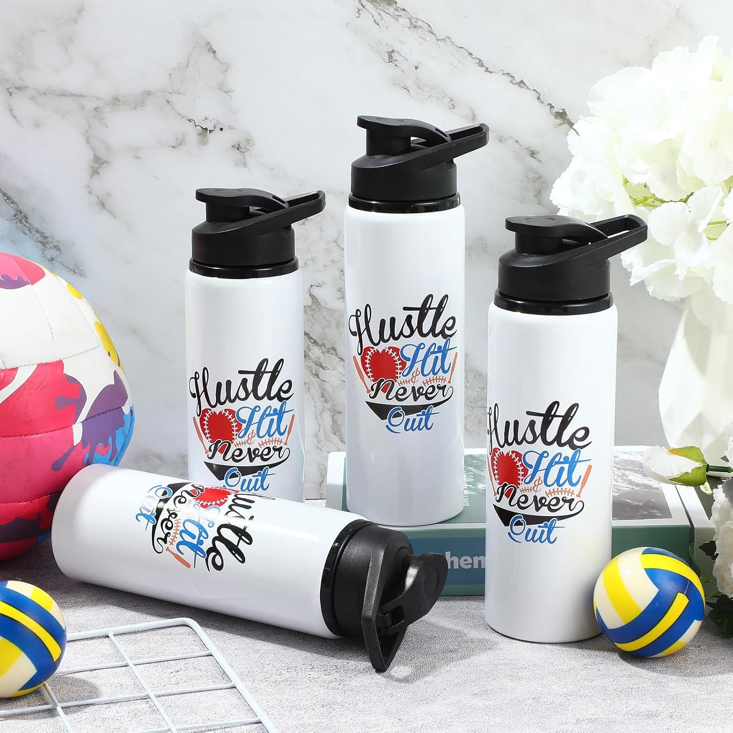 Hushee 12 Botellas de Agua de Aluminio 750 ml con Tapa a Prueba de Fugas