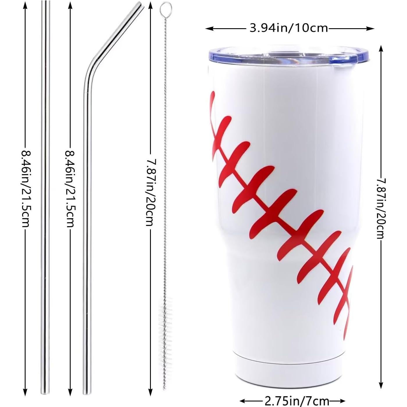 Vaso de Beisbol FMYWZS 30 oz Acero Inoxidable Aislado