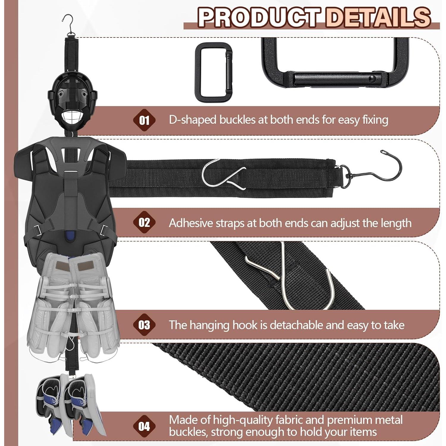 Soporte de Secado de Hockey Vincreem con 12 Ganchos Ajustables