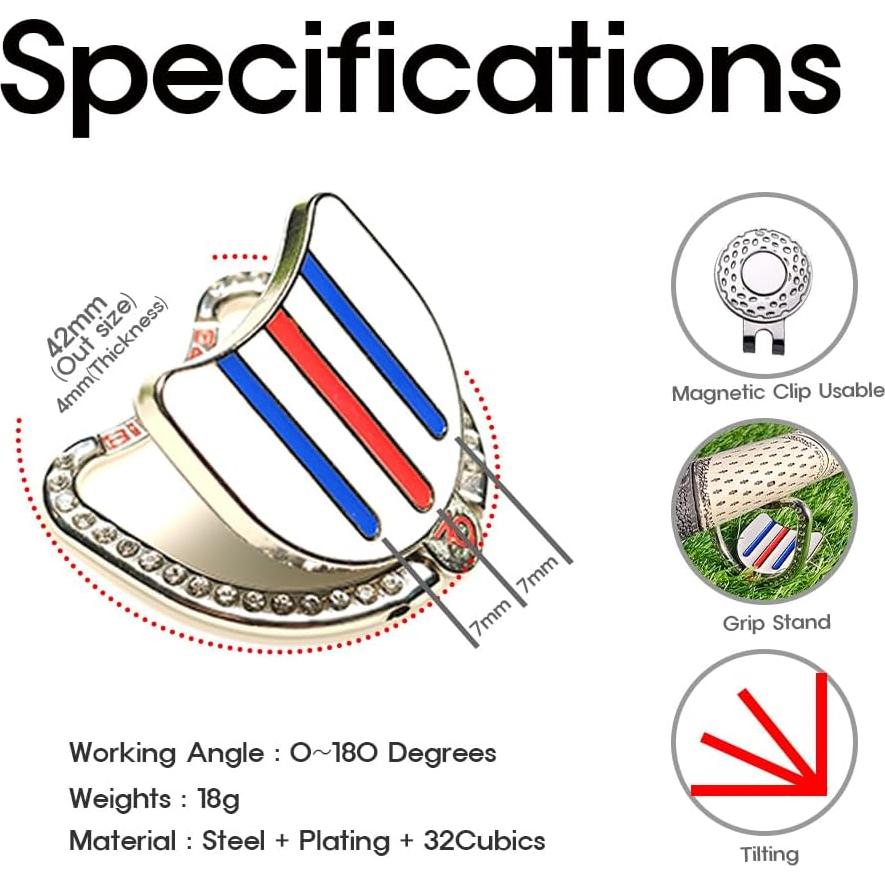 Kit de Marcadores de Pelotas de Golf Birdie79 - Triple Línea 360°