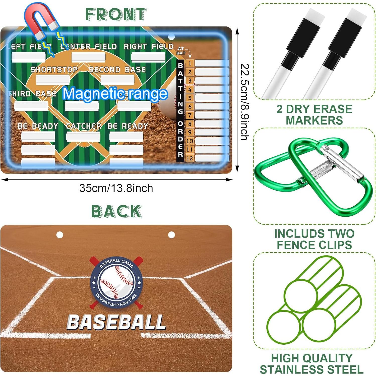 Tablero de Alineación de Béisbol Wettarn con 100 Hojas y Marcadores