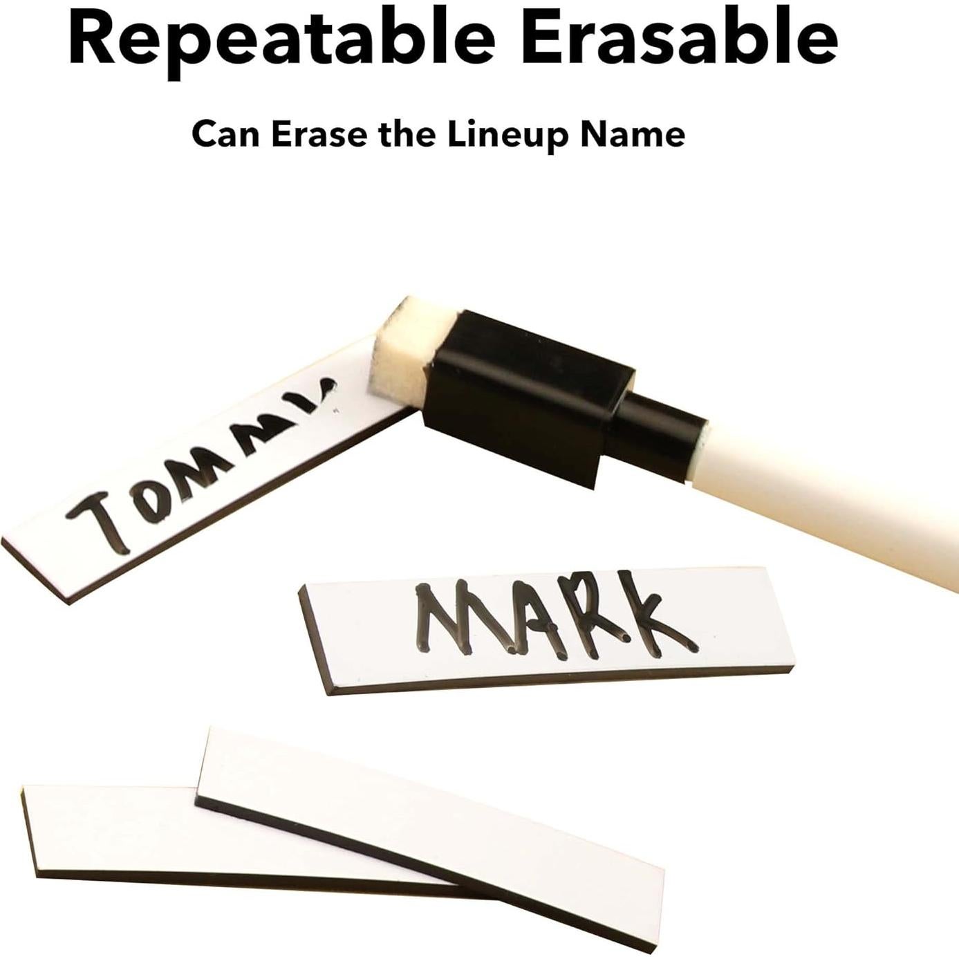 Imanes de Lineup de Béisbol Kvonu 60 Pcs Magnéticos 1.27x5.97 cm