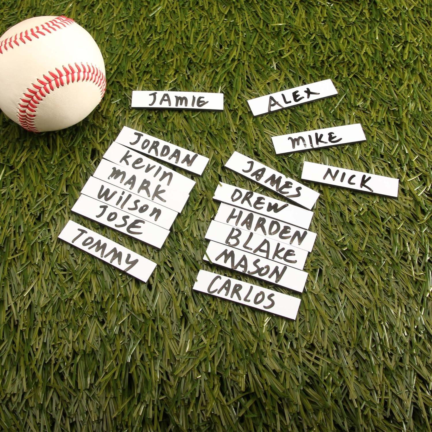 Imanes de Lineup de Béisbol Kvonu 60 Pcs Magnéticos 1.27x5.97 cm