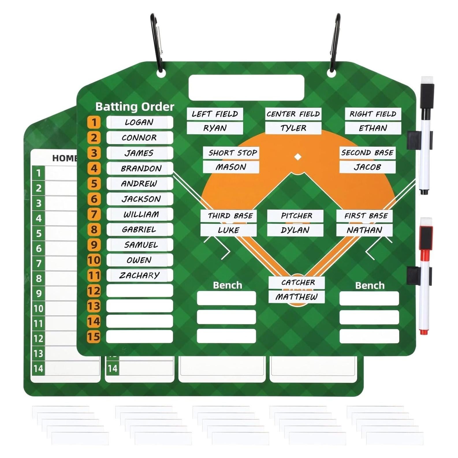 Tablero de Alineación de Béisbol Genérico Doble Cara 32x28 cm