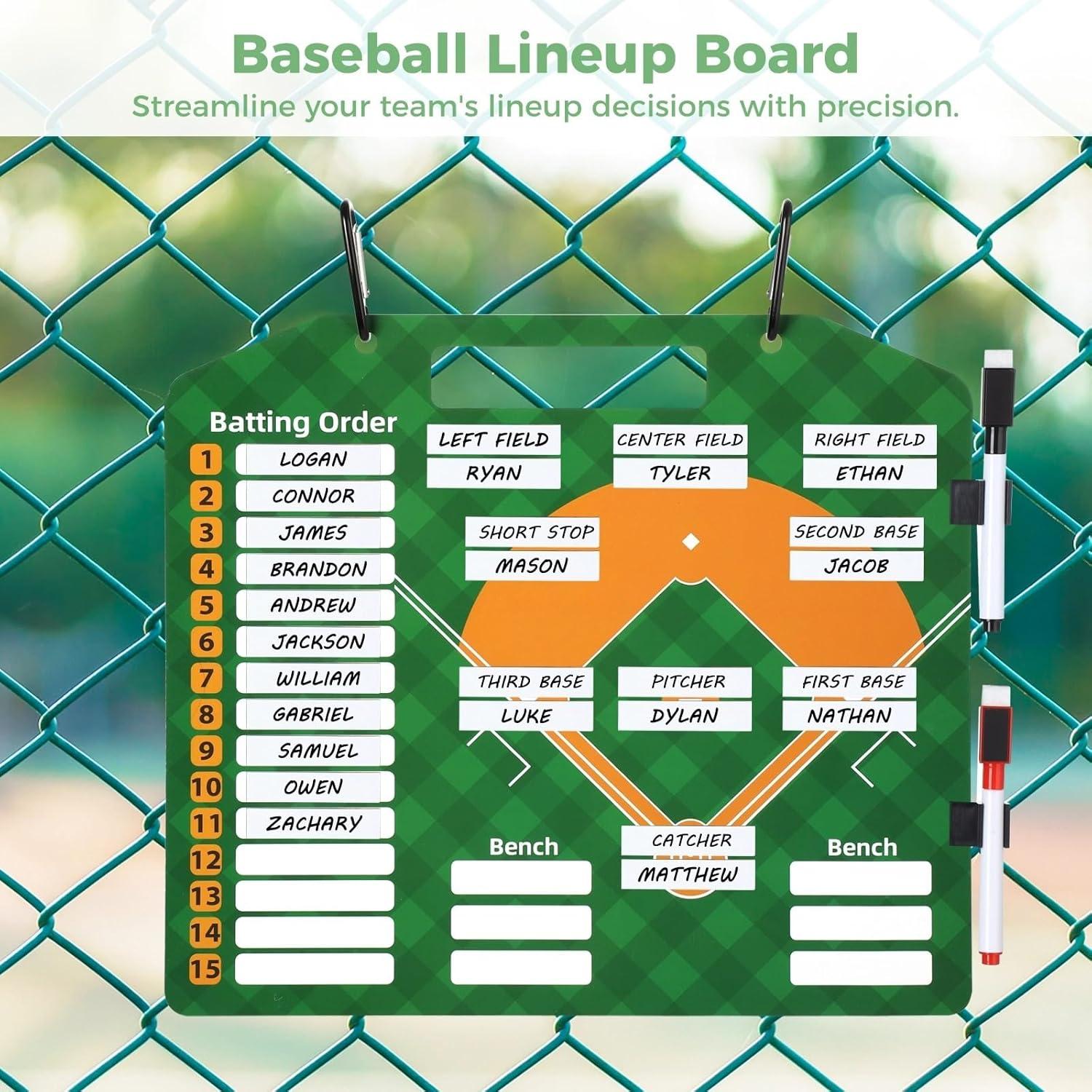 Tablero de Alineación de Béisbol Genérico Doble Cara 32x28 cm