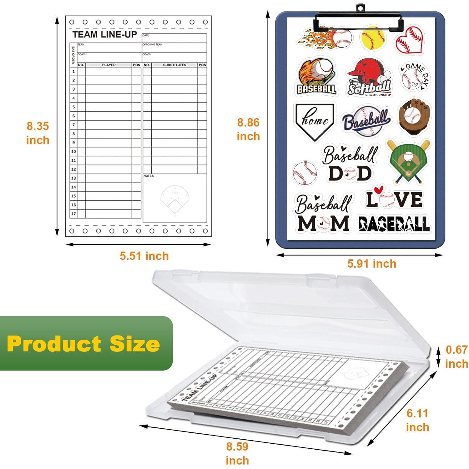 Tarjetas de Alineación para Béisbol y Softbol Genérico - 35 Juegos