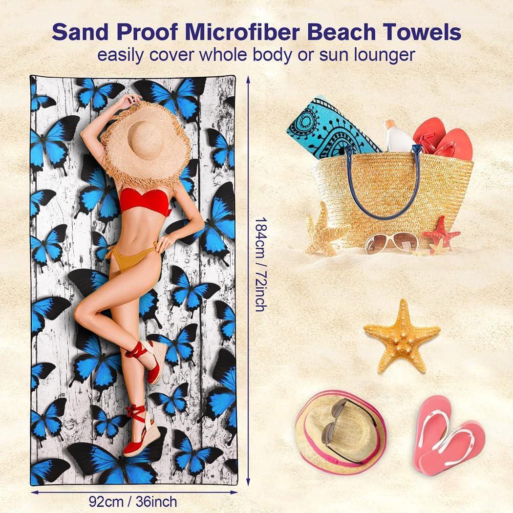 Toalla de Playa Rstick Mariposa 91x182 cm Secado Rápido