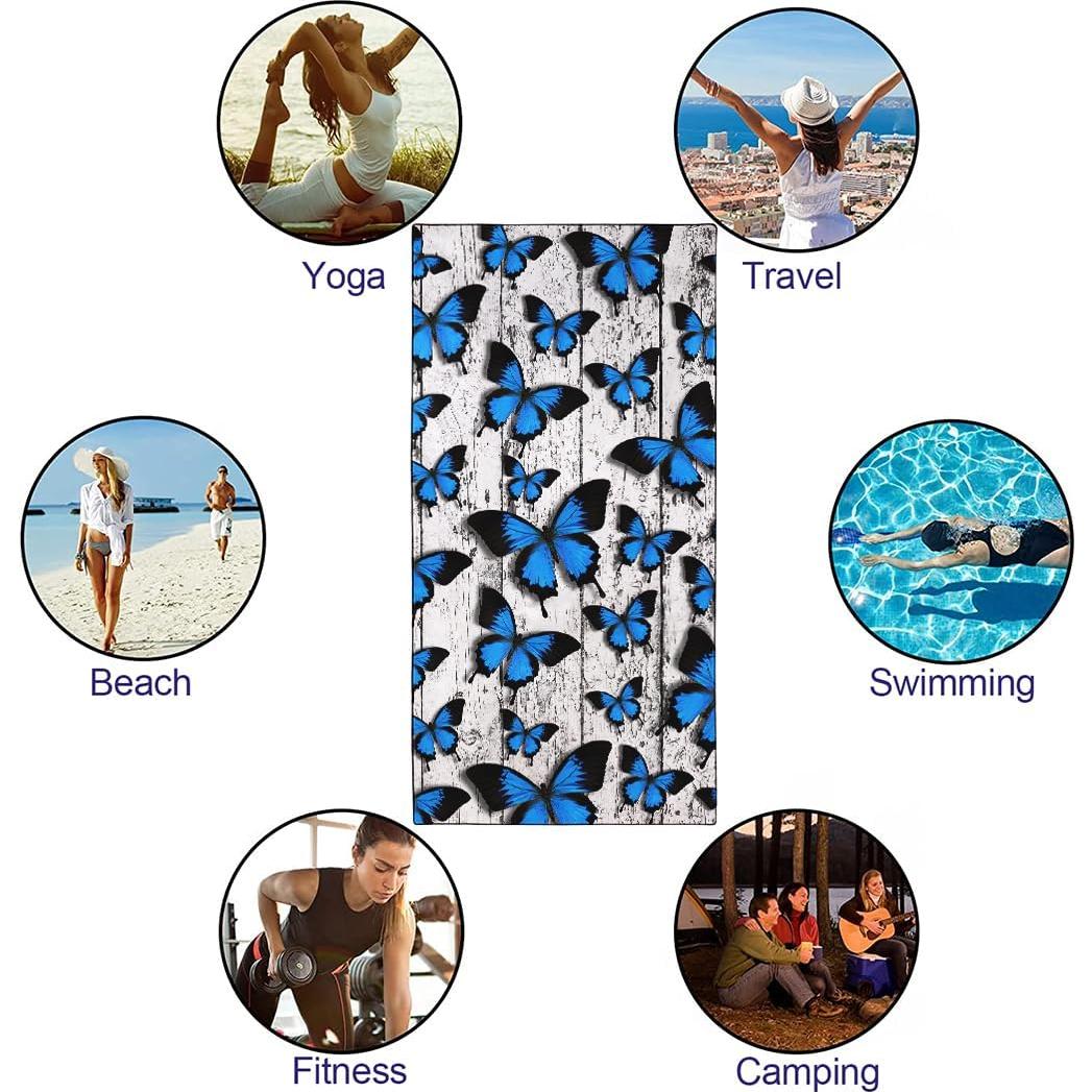 Toalla de Playa Rstick Mariposa 91x182 cm Secado Rápido