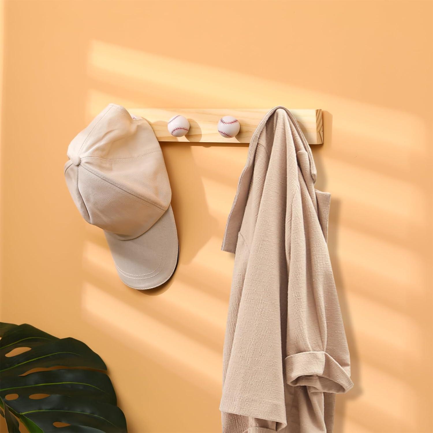 Estantes de Madera Leinuosen 2 Pcs Ganchos de Béisbol 40x5cm